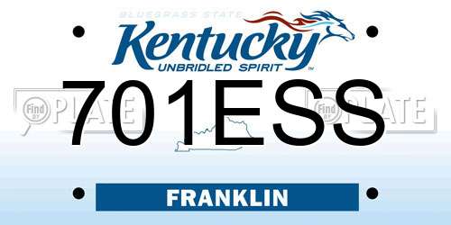 701ESS Kentucky License Plate