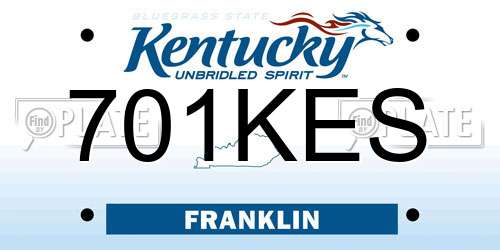 701KES Kentucky License Plate