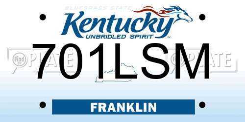 701LSM Kentucky License Plate