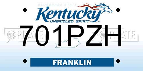 701PZH Kentucky License Plate