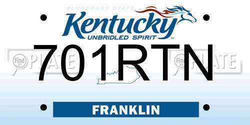 701RTN Kentucky License Plate