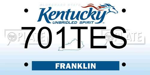 701TES Kentucky License Plate