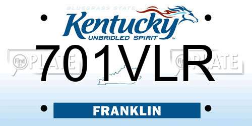 701VLR Kentucky License Plate