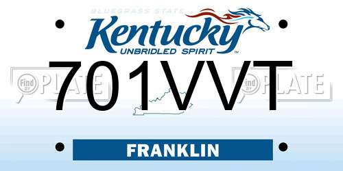 701VVT Kentucky License Plate