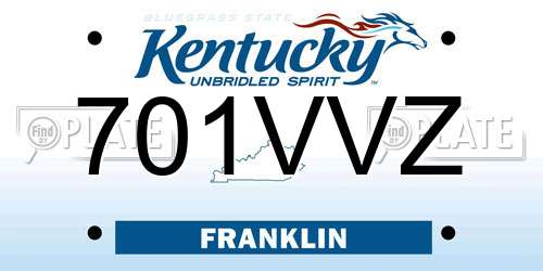 701VVZ Kentucky License Plate