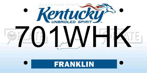 701WHK Kentucky License Plate