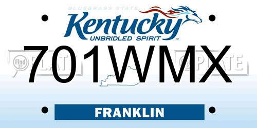 701WMX Kentucky License Plate