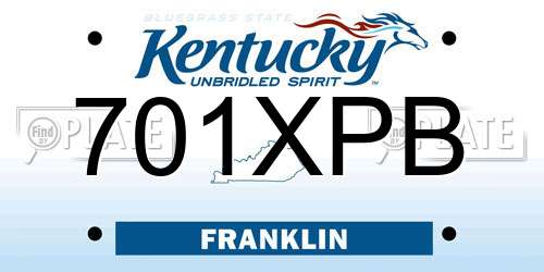 701XPB Kentucky License Plate