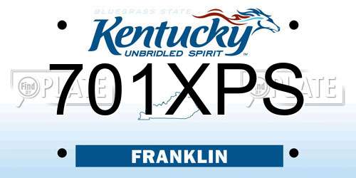 701XPS Kentucky License Plate