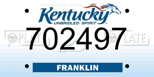 702497 Kentucky License Plate