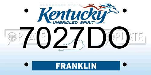 7027DO Kentucky License Plate