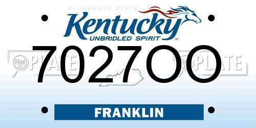 7027OO Kentucky License Plate