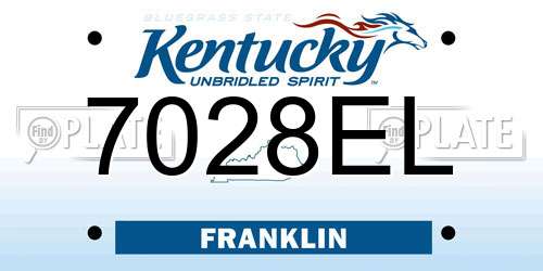 7028EL Kentucky License Plate