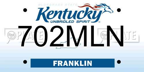 702MLN Kentucky License Plate