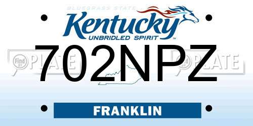 702NPZ Kentucky License Plate