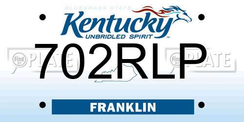 702RLP Kentucky License Plate