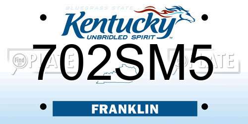 702SM5 Kentucky License Plate