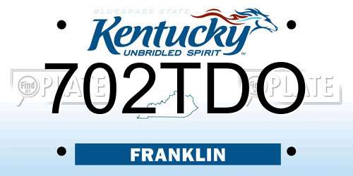 702TDO Kentucky License Plate