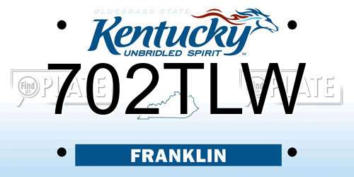 702TLW Kentucky License Plate