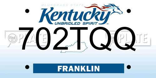 702TQQ Kentucky License Plate
