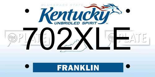 702XLE Kentucky License Plate