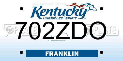 702ZDO Kentucky License Plate