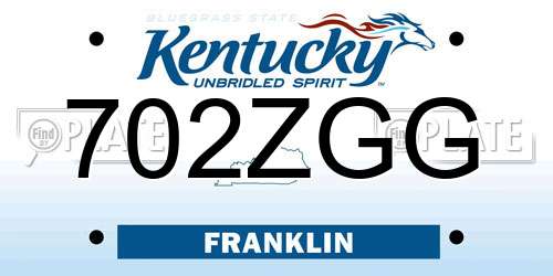 702ZGG Kentucky License Plate