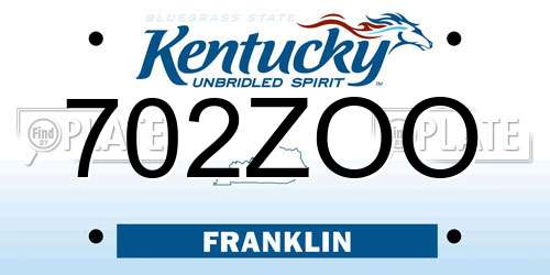 702ZOO Kentucky License Plate