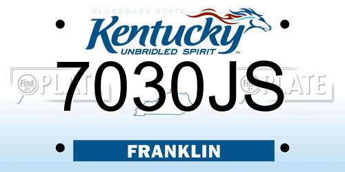 7030JS Kentucky License Plate
