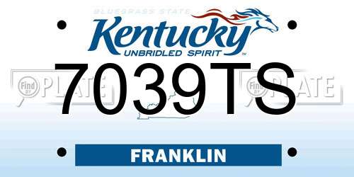 7039TS Kentucky License Plate