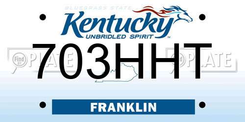 703HHT Kentucky License Plate