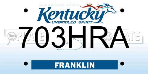 703HRA Kentucky License Plate