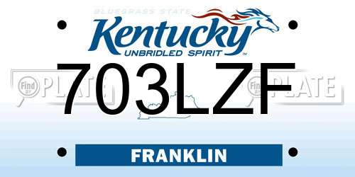703LZF Kentucky License Plate