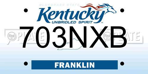 703NXB Kentucky License Plate
