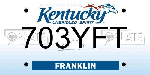 703YFT Kentucky License Plate