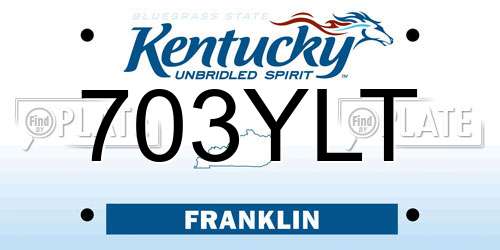 703YLT Kentucky License Plate
