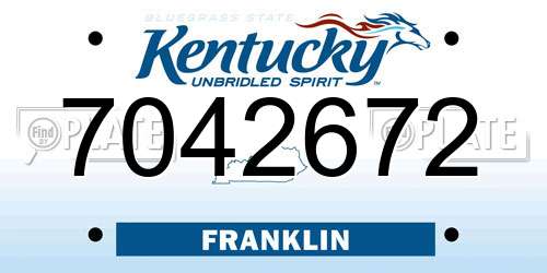 7042672 Kentucky License Plate
