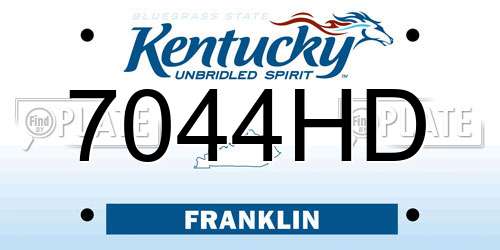 7044HD Kentucky License Plate