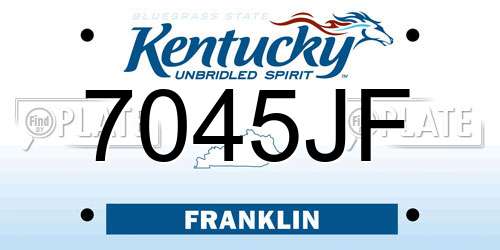 7045JF Kentucky License Plate