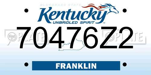 70476Z2 Kentucky License Plate