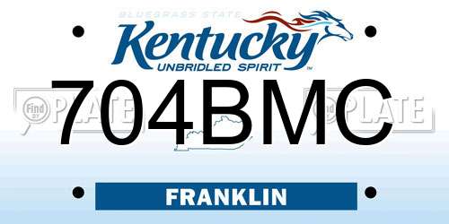 704BMC Kentucky License Plate