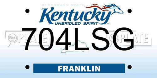 704LSG Kentucky License Plate