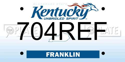 704REF Kentucky License Plate