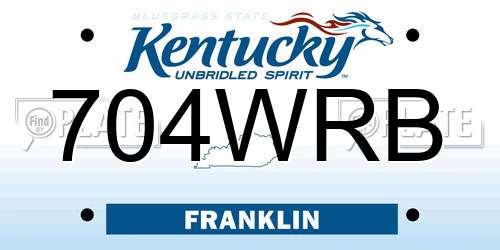 704WRB Kentucky License Plate