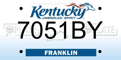 7051BY Kentucky License Plate