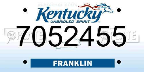 7052455 Kentucky License Plate