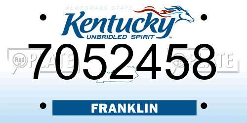 7052458 Kentucky License Plate