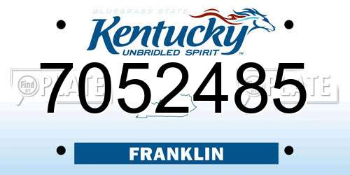 7052485 Kentucky License Plate