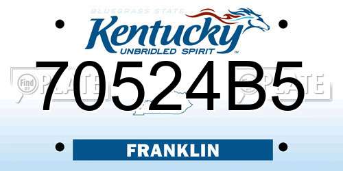 70524B5 Kentucky License Plate