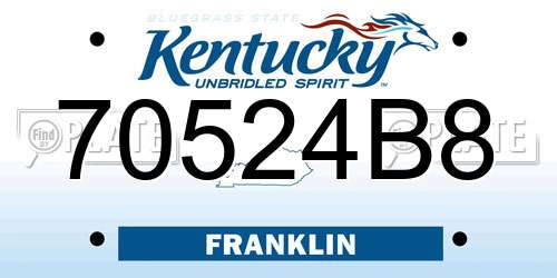 70524B8 Kentucky License Plate
